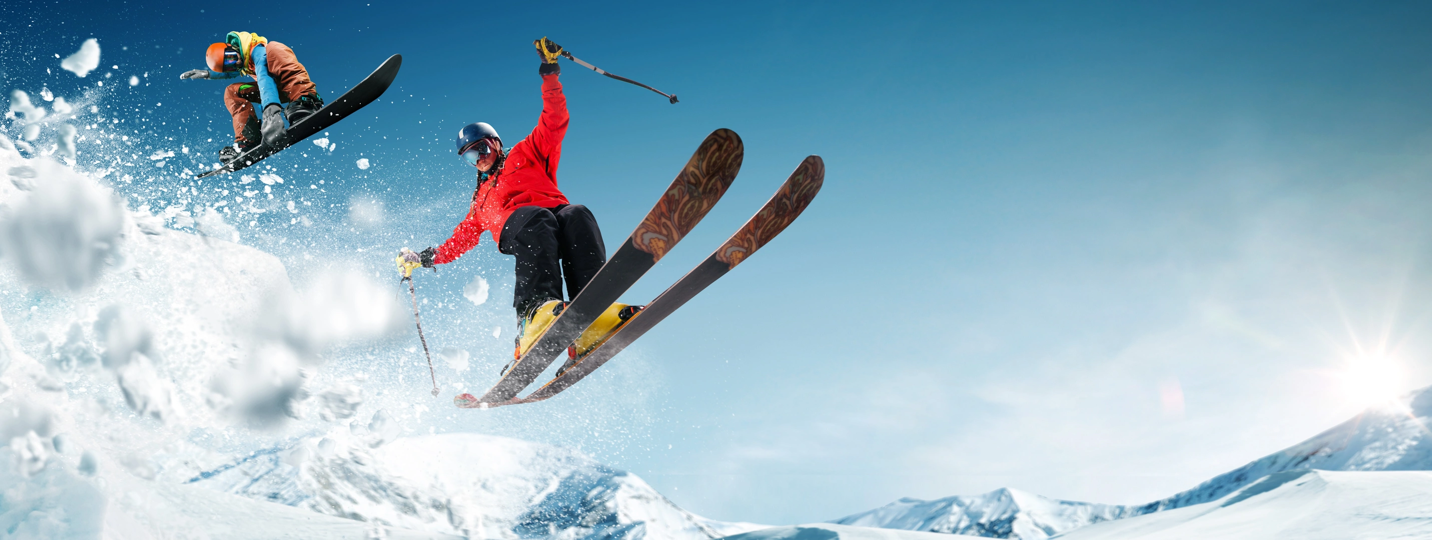 Ski instructor giving a private lesson on a snowy slope